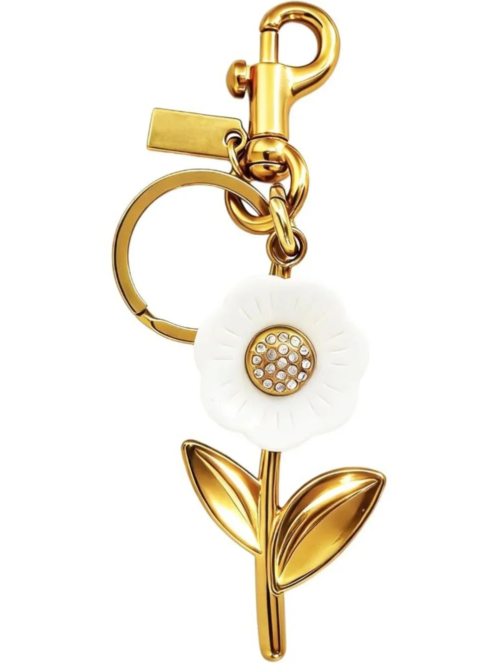 Chic C Initial Handbag Charm Keychain - Stylish Golden Purse & Wallet Accessory